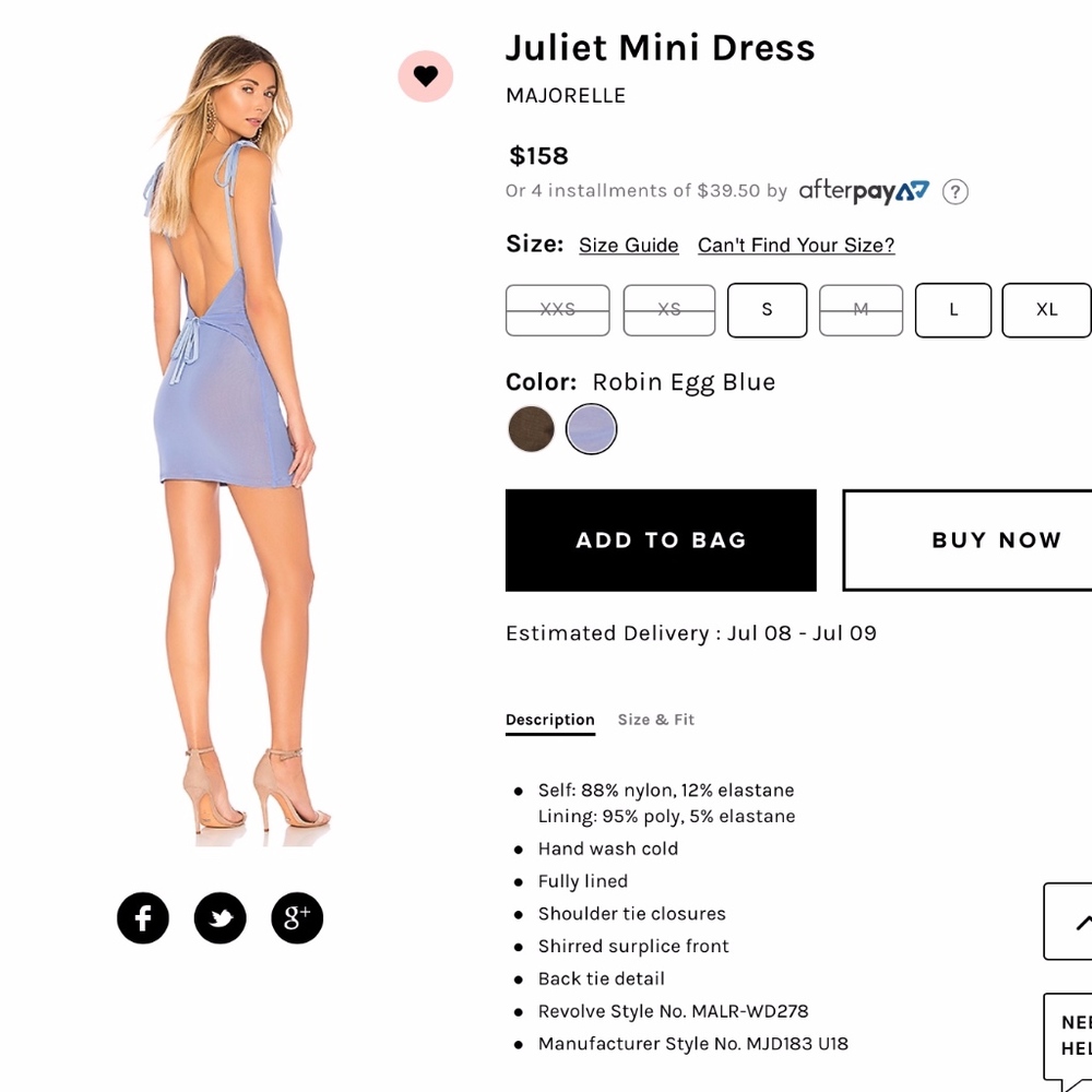 REVOLVE- MAJORELLE Juliet Mini Dress